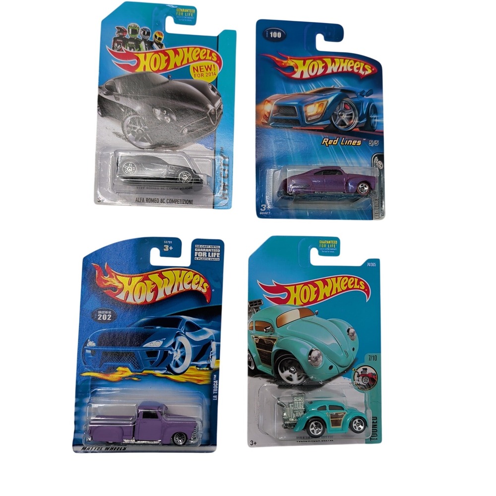Hot Wheels Lot 4 Alfa Romeo 8C Competizione Tail Dragger La Troca VW Beetle